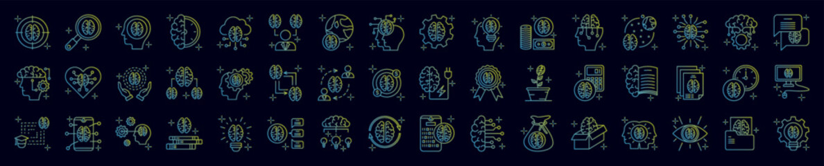 Sticker - Brain concept copy nolan icons collection vector illustration design