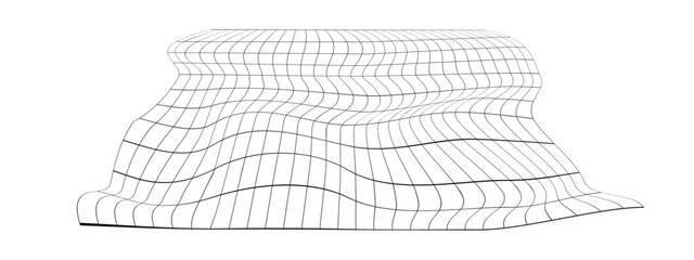 Wall Mural - distorted grid. warped mesh texture. net with curvatured effect. checkered pattern deformation. bent