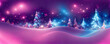 Leinwandbild Motiv winter landscape decoration background, christmas tree and decorations as panoramic wallpaper header
