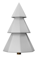 Minimal Low Poly 3d Render Christmas White Tree Isolated