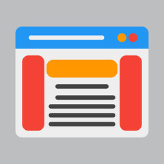 Wall Mural - sidebar icon in flat style about browser, use for website mobile app presentation