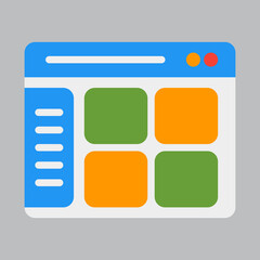 Wall Mural - dashboard menu icon in flat style about browser, use for website mobile app presentation