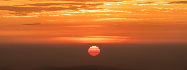 Wall Mural - Panoramic sunset, magical colors of a sunset