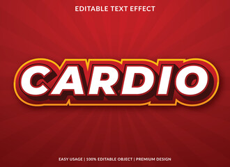 cardio editable text effect template with abstract background style