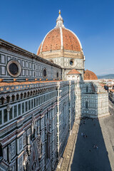 Wall Mural - View of the duomo, or cathedral, in Florence, Italy taken from Giotto's  tower, also known as a campanile