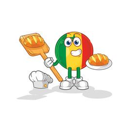 Canvas Print - senegal baker with bread. cartoon mascot vector