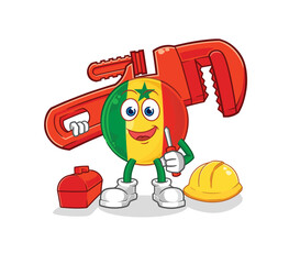 Sticker - senegal plumber cartoon. cartoon mascot vector