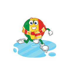 Wall Mural - senegal ice skiing cartoon. character mascot vector