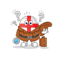 Sticker - england detective vector. cartoon character