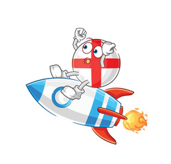 Poster - england ride a rocket cartoon mascot vector