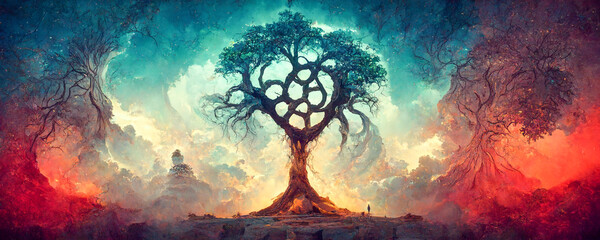 Tree of life as panorama background