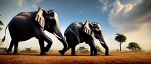 Sri Lankan Elephant Animal. Illustration Artist Rendering