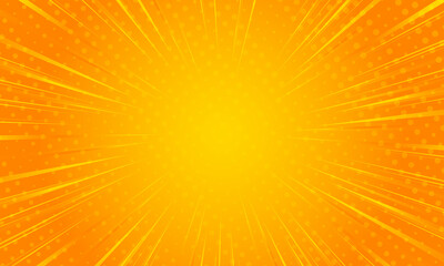 Wall Mural - orange gradient ray burst dot style background vector design