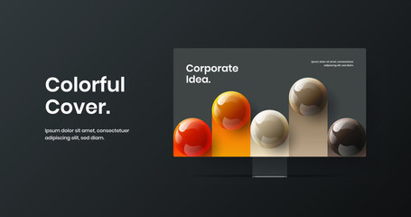 Original computer display mockup presentation layout. Colorful landing page design vector template.