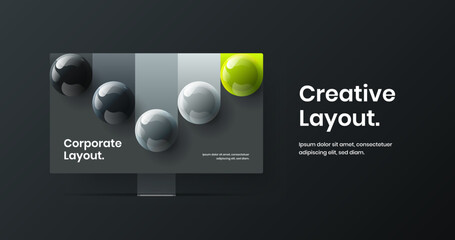 Wall Mural - original computer display mockup web project concept. vivid banner vector design illustration.