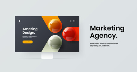 Wall Mural - simple web project design vector concept. original monitor mockup banner template.