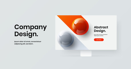 Clean website screen design vector illustration. Colorful computer display mockup web banner layout.