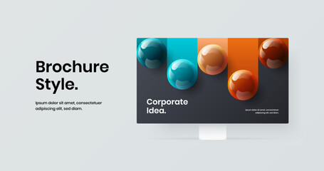 Isolated landing page design vector concept. Colorful computer monitor mockup banner illustration.