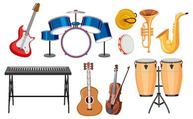 Wall Mural - Set of musical instruments