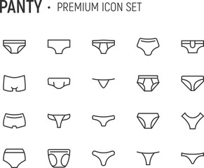 Poster - Editable vector pack of panty line icons.