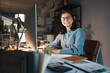 © Rene L/peopleimages.com - Business woman, computer and designer with smile for creative ambition, vision or goals at the office. Portrait of happy employee smiling in happiness for career in design or night shift at workplace