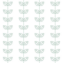 Seamless Pattern With Linear Simple Leafs. Can Use For Wrapping, Wall Paper, Package Backgroung, Card