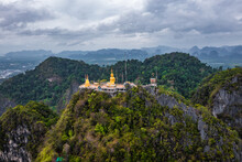 Aerial View Of Wat Tham Suea Or Tiger Cave Temple In Krabi, Thailand