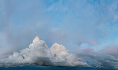Wall Mural - fantastic thunderclouds at sunrise