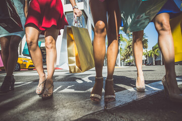 Wall Mural - Women making shopping in Beverly hills