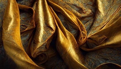 golden silk folds