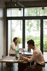 Wall Mural - Business People Working in Cafe