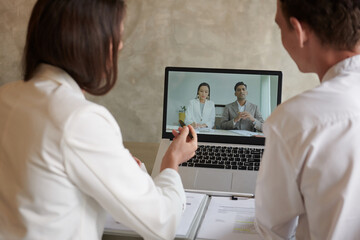 Wall Mural - online meeting of business people
