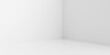 © Lemonsoup14 - White room corner empty interior wall design on modern floor light indoor 3d home background of blank space perspective creative studio stage concept or simple presentation showroom display backdrop.