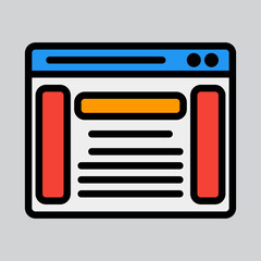 Wall Mural - Sidebar icon in filled line style about browser, use for website mobile app presentation