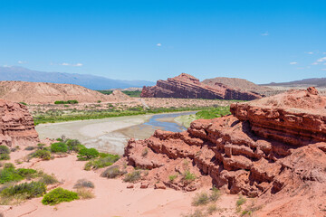 Wall Mural - red rock formations in cafayate, argentina