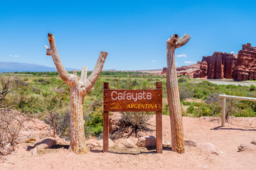 Wall Mural - red rock formations in cafayate, argentina