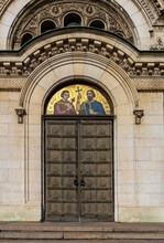 Side Door Entrance To The Alexander Nevsky Cathedral In Detail