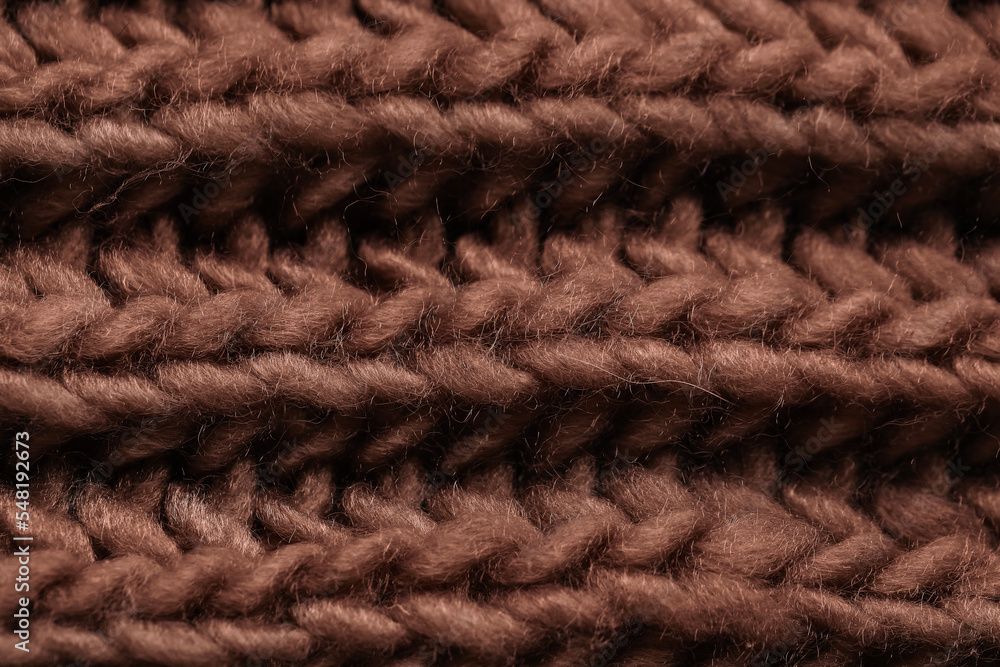 Closeup view of warm knitted fabric texture as background