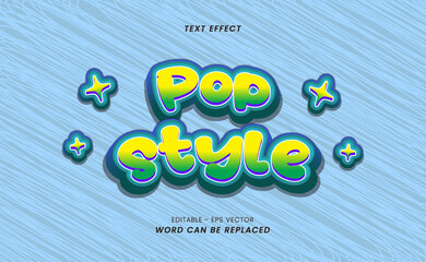 Wall Mural - Sticker Text Effect Appearance - Pop Style Writing that can be replaced or edited.