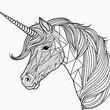 Vector illustration of a beautiful unicorn against the white background