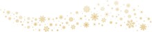 Gold Snowflakes And Stars On Transparent Background. New Year Illustration. PNG Image