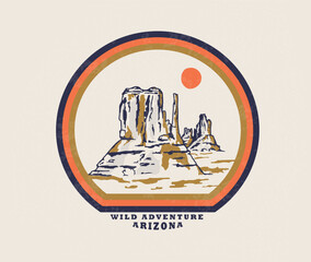 Wall Mural - arizona desert logotype vintage design 