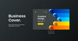 © kitka - Unique monitor mockup landing page illustration. Vivid site screen vector design layout.