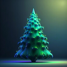 Christmas Tree Spectral Glowing Light, Christmas Card Design