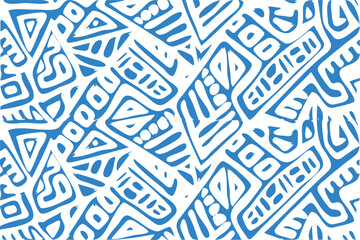 Wall Mural - contemporary printable seamless pattern abstract line, shapes with creative hand drawn composition. 