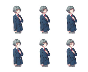 Wall Mural - illustration of anime-style boy ( Expression variation set )