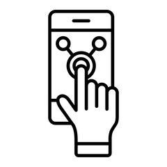 Sticker - Touch Screen Line Icon