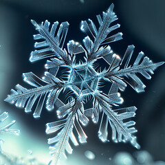 Wall Mural - macro of frozen snow flake