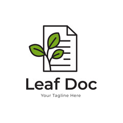 Canvas Print - Leaf Document logo, Nature file logo icon design