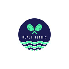 Wall Mural - Beach tennis. Logo template.	